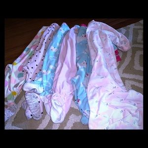 12 Month Girl Fleece Sleepers